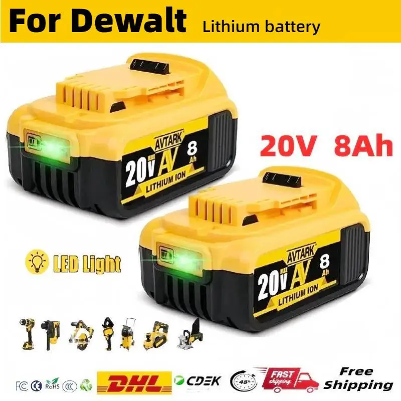 

For DewaltLithium battery 18V DCB184 DCB200 DCB182 DCB180 DCB181 DCB182 DCB201 DCB206