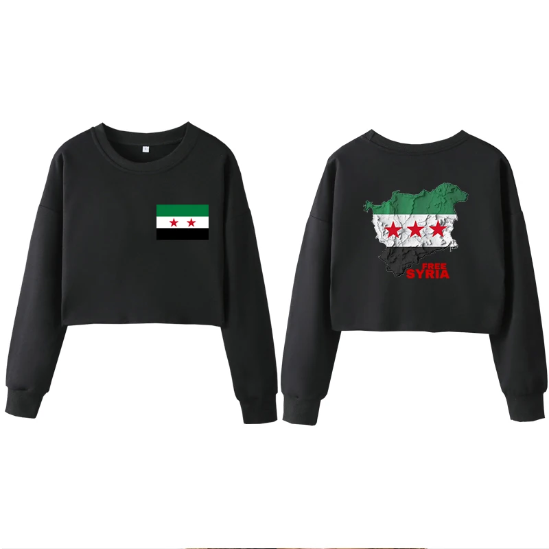 Free Syria Oversized Navel Cropped Sweatshirt, Freedom, Syria Map, Patriotism, Family Gift, World Peace, Middle East, Streetwear