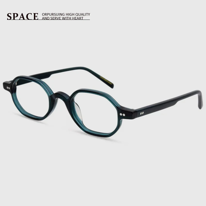 

9649 New acetate Abrasive Small Frame Women Glasses Case Elegant Casual Optical Glasses for Myopia with Engraved LOGO