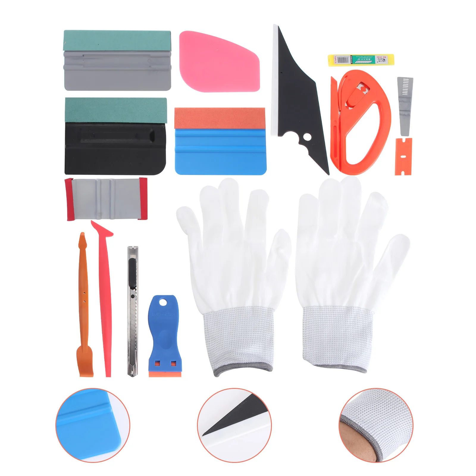 

15 шт., набор наклеек для автомобильной пленки, инструменты для автоматической тонировки окон, включает скребок для резки пленки и 10 сменных насадок