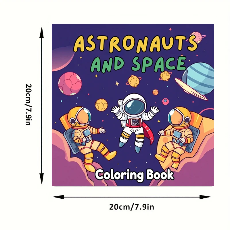 Libro para colorear espacial y astronautas originales de 28 páginas para adultos |   Libro para colorear, útiles de dibujo para Navidad, Acción de Gracias