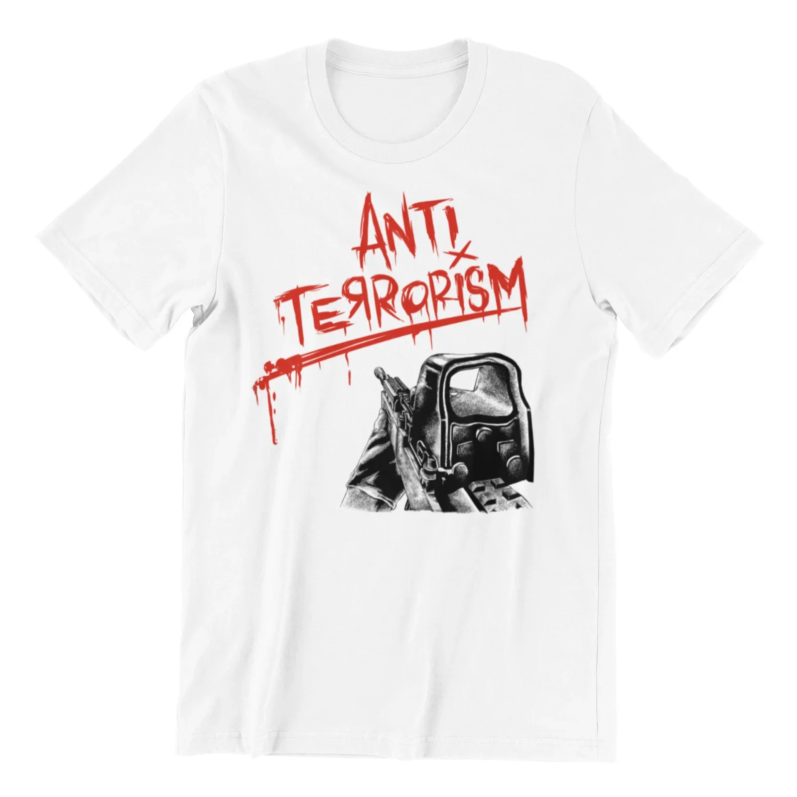 Anti Terror Attack No War Political Protest Anti Terrorism T-Shirt 100% Cotton O-Neck Short Sleeve Summer Casual Mens T-shirt