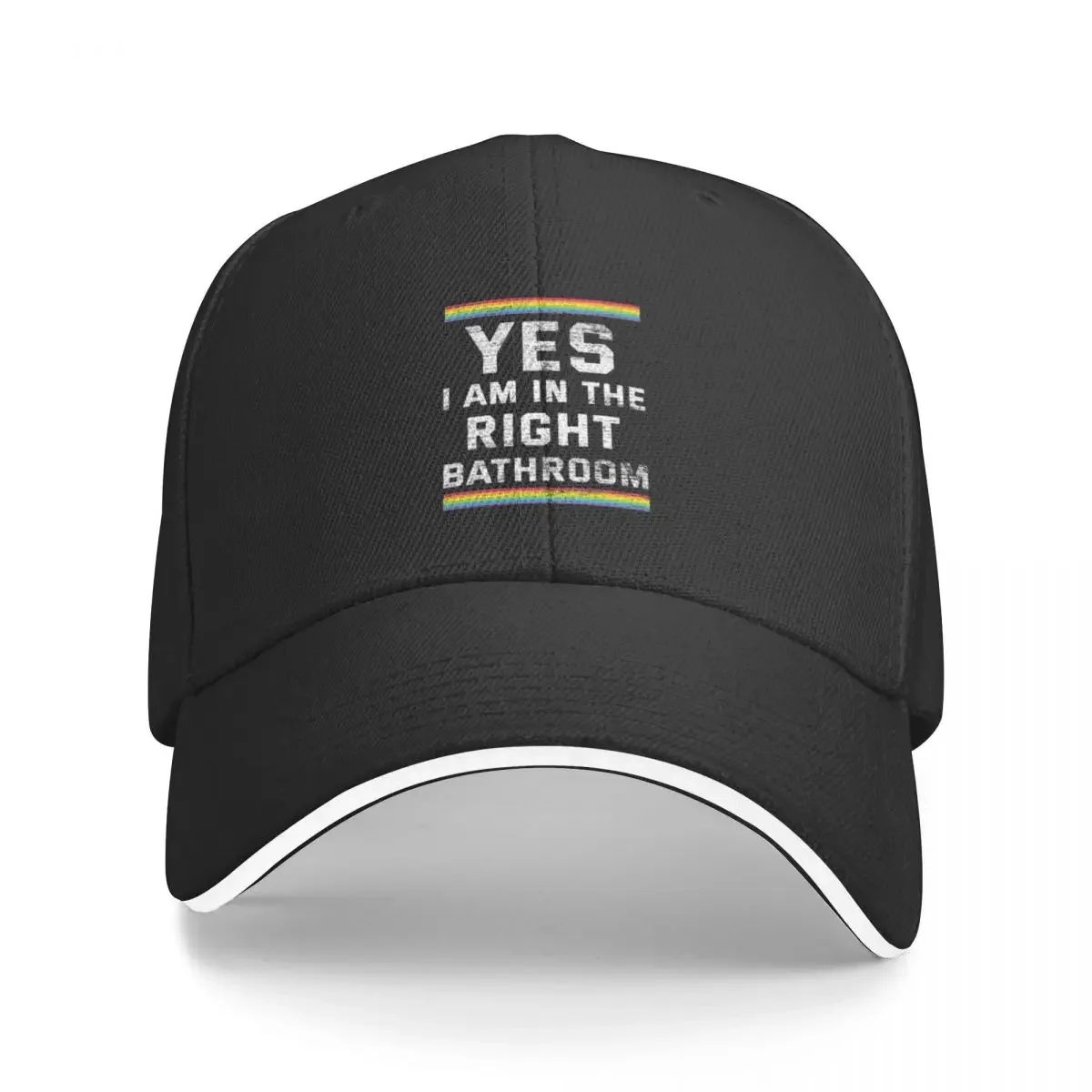 Yes Im In The Right Bathroom - Funny Transgender Bathroom Baseball Cap hard hat Luxury Cap Elegant Women's Hats Men's