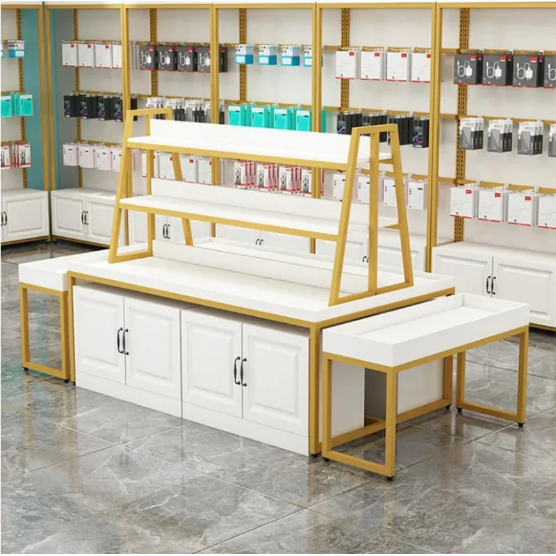 custom.Mid Island Display Shelf Boutique Store Bag Display Cosmetics Maternal and Shelves Snack Promotion Display Cabinet