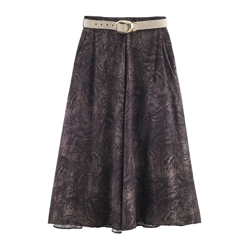 موضة جديدة طباعة التنانير النسائية خريف 2025 جديد أنيق عالية الخصر التنانير النسائية شيك سليم الشارع مريحة الشباب التنانير