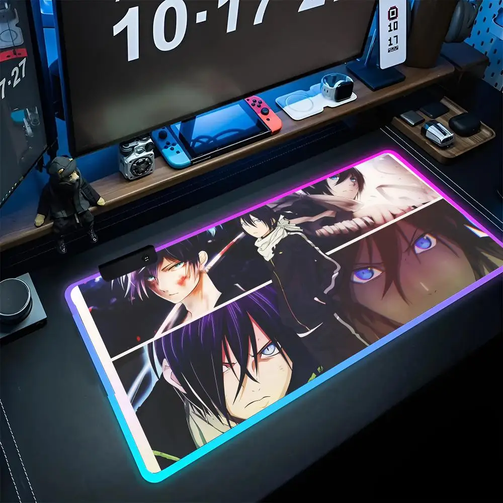 

Noragami Mouse Pad game RPG 40x90cm Mouse Mat Gaming Mousepads LED Keyboard Mats Luminous Desk Pads Mouse Pad For PC