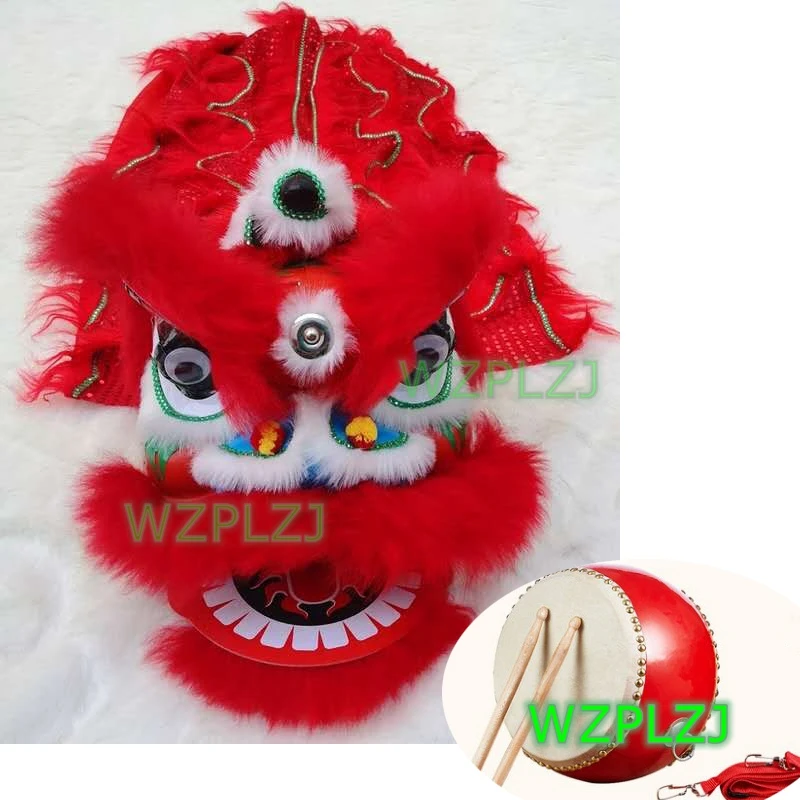 Sale Classic 14inch Lion Dance Costume Drum 5-12 Age Kid Children Props Stage Halloween Outdoor Party Carnival Festival Parade