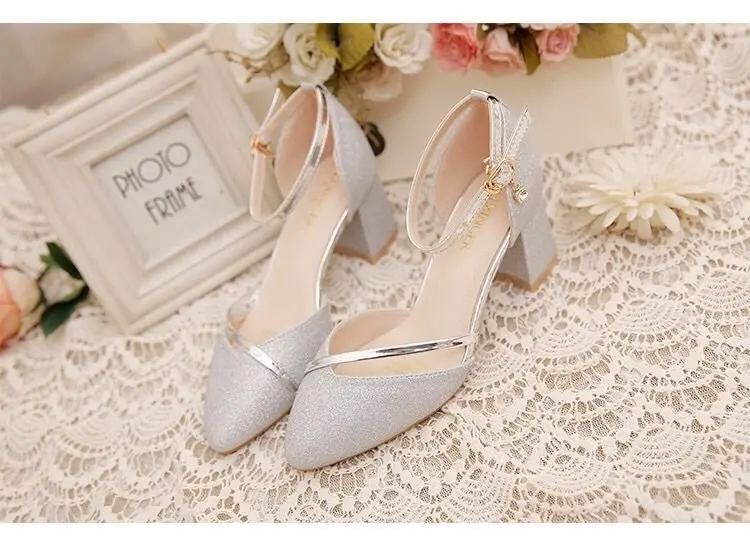 Mode Frühjahr und Sommer Schwarze Schuhe mit hohen Absätzen Damen Hochwertige Silber Hochzeit Schuhe mit hohen Absätzen Damen Gold Party Pump – Detail 10