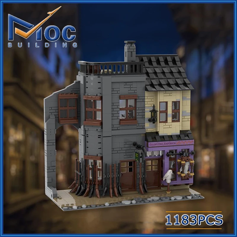 1183pcs Classic Movie Scene MOC Owl Emporium Store Building Block Castle Model DIY Assembly Bricks Toy For Children MOC-64698