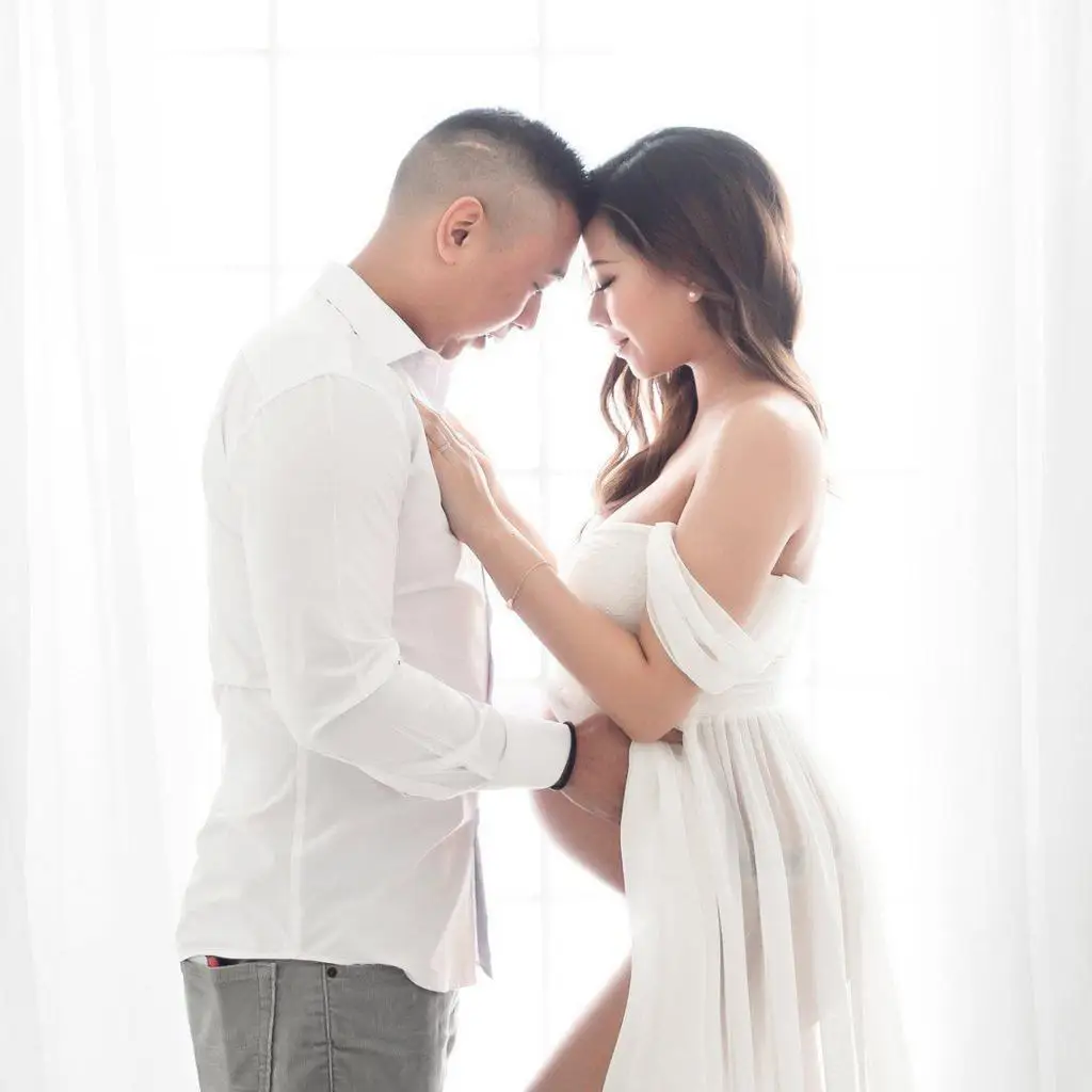 

Womens Maternity Off Shoulder Long Maxi Photography Dress Baby Shower Long Dress