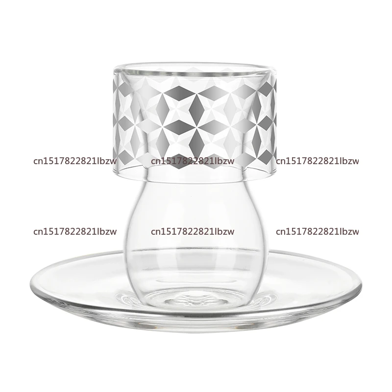 2025 Deluxe Silver Plated  Tea and Coffee Cup Tea Saucer Set Ceramic Glass Hotel Party Home Decor New Product view 5