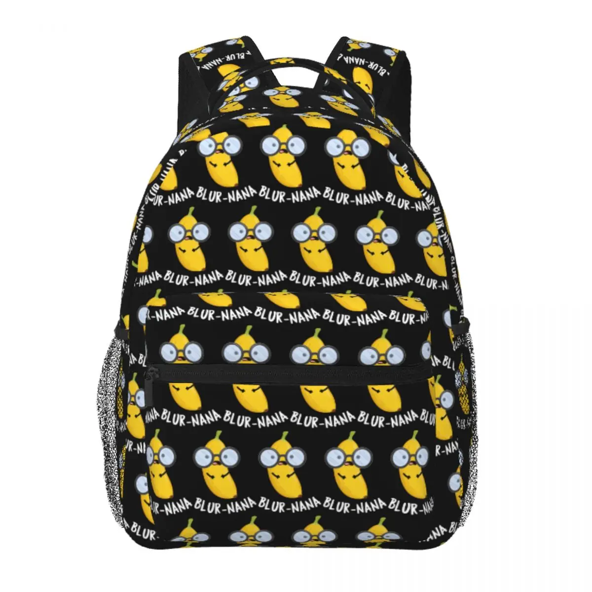

Blur-nana Banana Puns (Dark BG) Backpack Student Boys Girls BookBag Children School Bag Laptop Shoulder Bags for Men Women