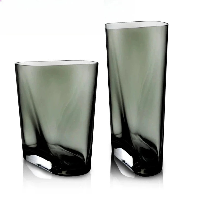 Smoke gray crystal glass living room countertop vase hydroponics code