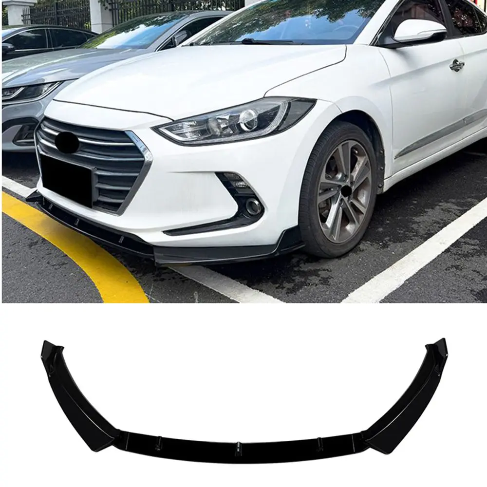 For Hyundai Elantra MK6 2015-2020 Lower Diffuser Splitter Guard Blade Cover Body Kit 3PCS Front Bumper Spoiler Lip