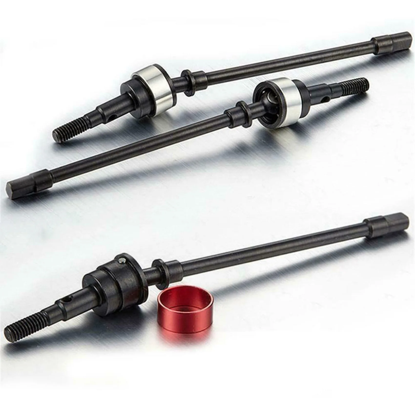 AS96-2Pair Stainless Steel Cvd Drive Shaft Front Axle Rc Parts For Axial Scx10 Crawler Rc Car Silver