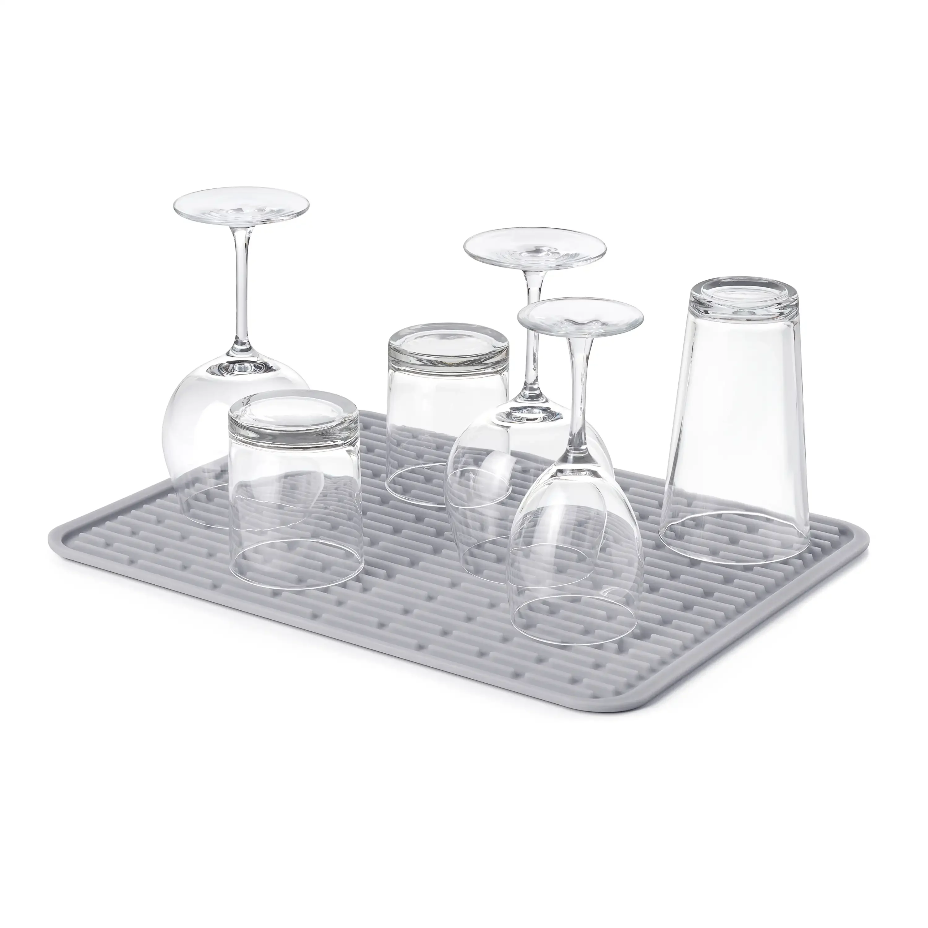 Siliconen droogmat groot - 3-pack, antislip afvoerrek voor borden, pannen, kommen, glaswerk