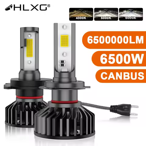 HLXG H4 LED H7 H11 Car Headlight Bulbs 6500W High Power CSP H8 H9 9005 HB3 9006 HB4 Turbo Lamp 4300K 5000K 6000K Car Lights 12V