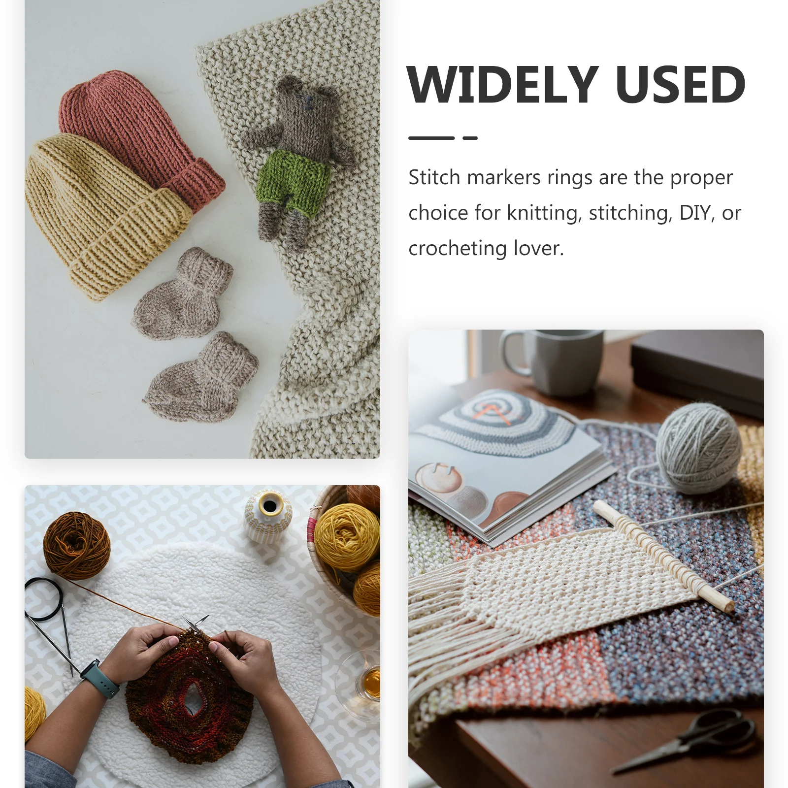 

450Pcs Knitting Crochet Colored ABS Stitch Marker Rings Locking Rings for DIY Craft Accessories Stitch Markers