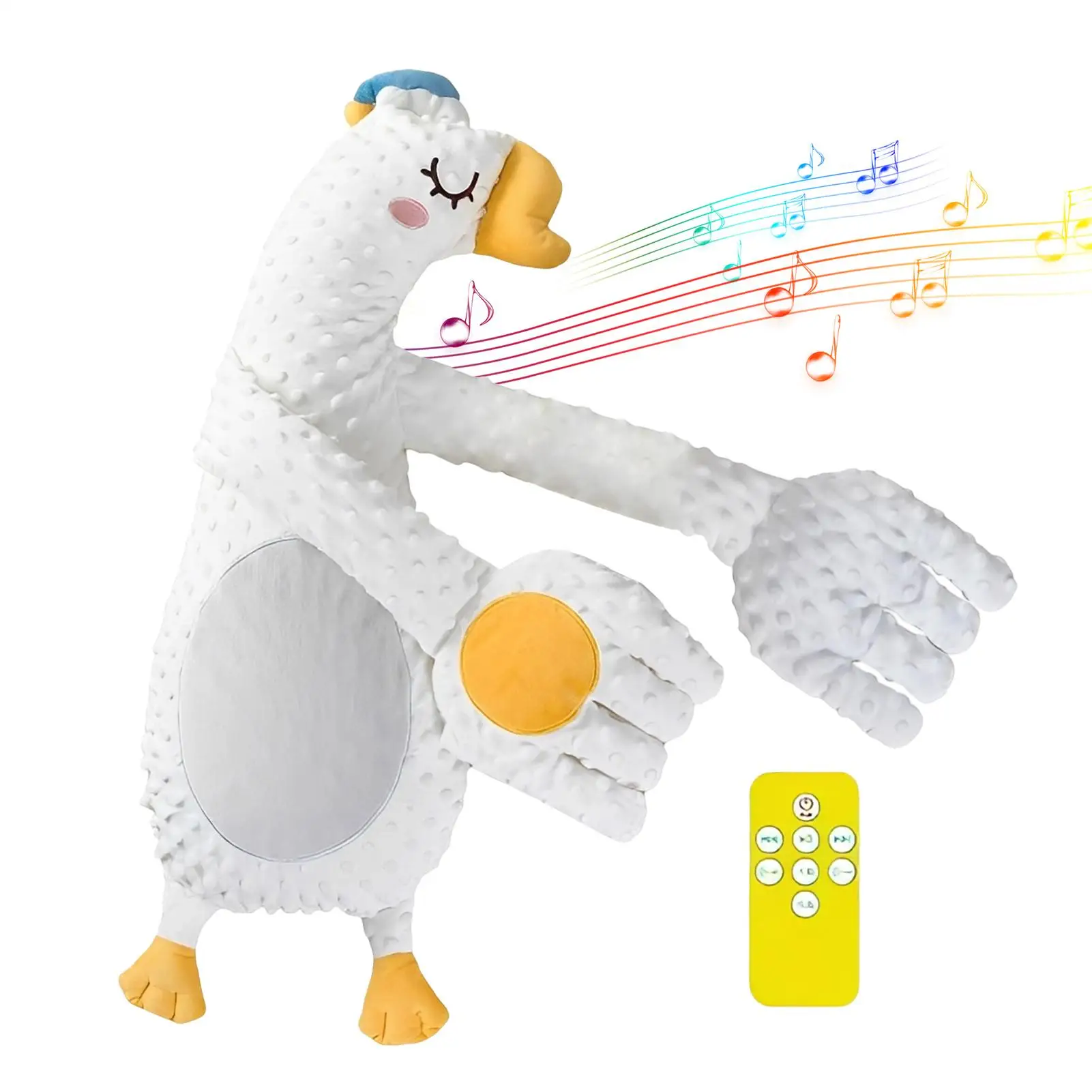 Baby Kloppend Kussen 3-modi Babyslaap Fopspenen Muzikaal Gezellig Dierenkussen Interactief Baby Kalmerend Palm Kloppend Slaapspeeltje