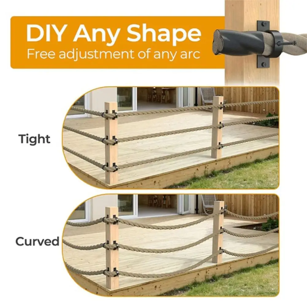 

Держатель веревки из нержавеющей стали с черной отделкой Нержавеющее покрытие Материал из нержавеющей стали Декоративные веревочные перила Элегантный дизайн