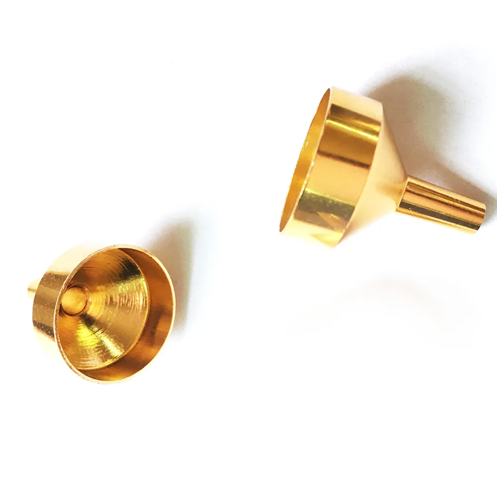 

5Pcs Mini Golden Metal Funnels Stainless Steel for Transferring Essential Oils Perfume Spices Household Kitchen Tools