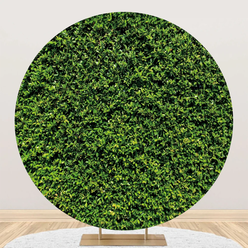 Green Grass Wall Round Backdrop Cover Wild One Tropical Leaves Customized Birthday Decor Circle Background for Photography Props