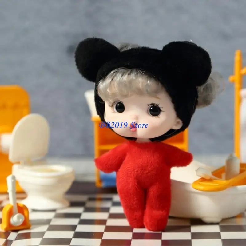 Q0KB – Mini poupée réaliste 4 pouces, avec vêtements bandeau, jouet cadeau pour filles, garçons, tout-petits