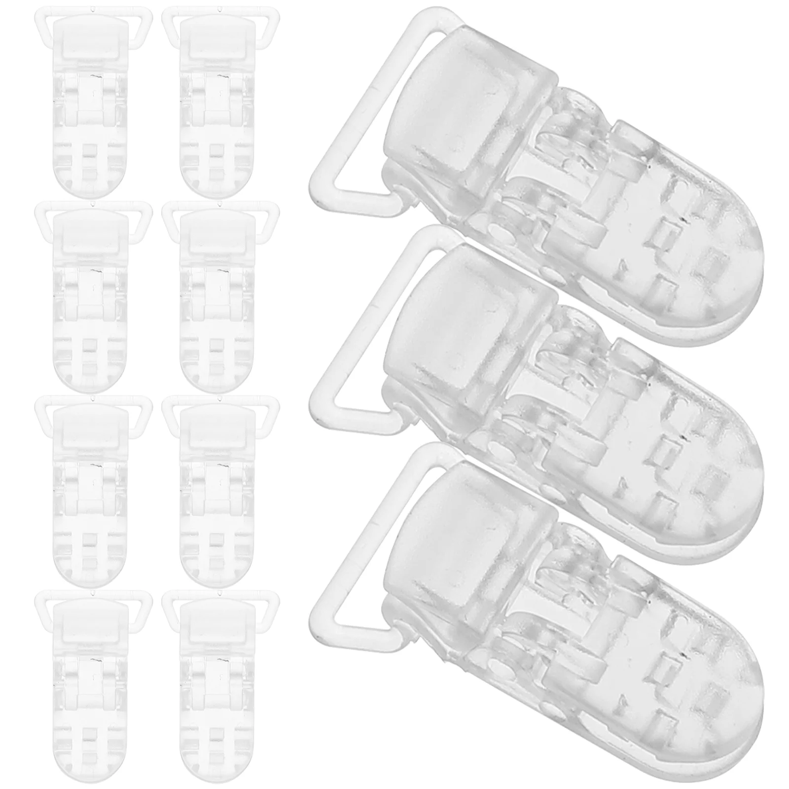 25 Pcs T-shaped Clear Plastic Baby Pacifier Clips Badge Clips for Making Clips Straps Transparent