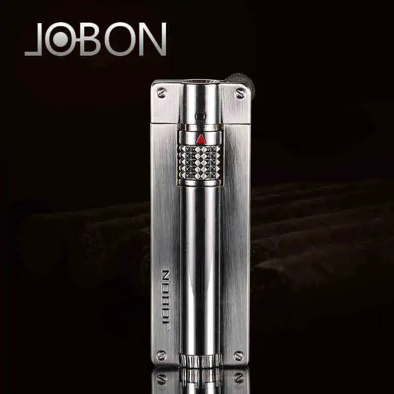 

2023 JOBON Creative Metal Straight Blue Flame Outdoor Windproof Butane Lighter Turbo Torch Jet Portable Lighter Cigar Men's Gift