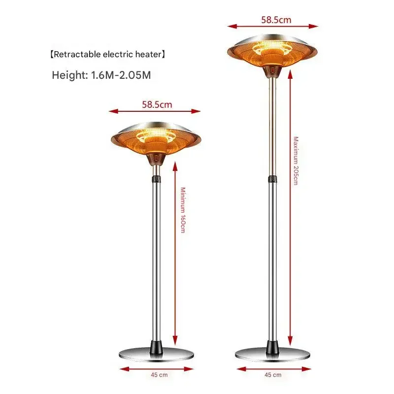 Elektrischer Terrassenheizer im Pyramid-Design, tragbar, mit US-Stecker für den Gartengebrauch, 230-V-Stromversorgung