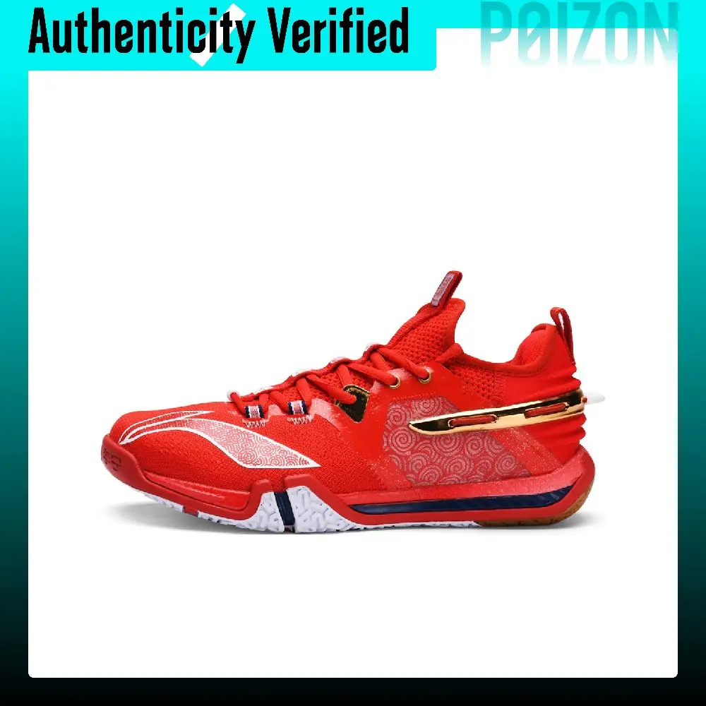 Li-Ning Flying Close To The Ground Badminton Shoes Women's Low-top Red/Blue AYAR008-2