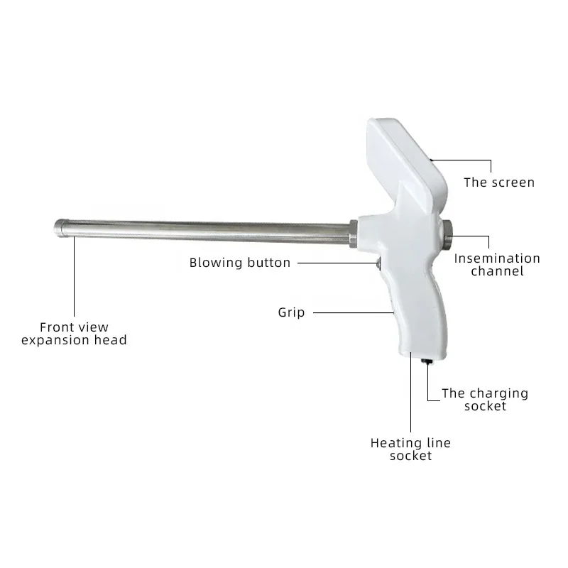 Portable Veterinary AI Gun with Camera, Digital Artificial Insemination Tool for Cattle, Horses & Dogs