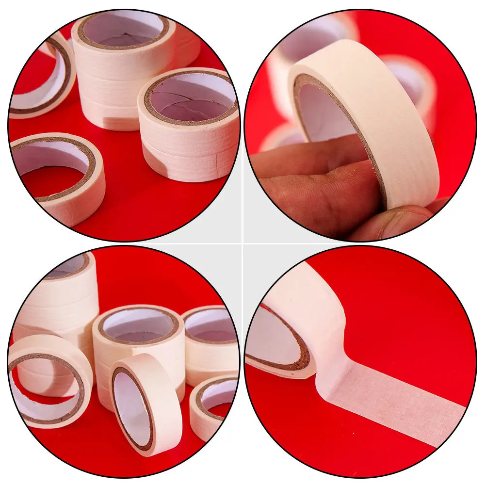 

3 Rolls Portable Masking Tape Color Separation Mark Long Size for Painting Adhesive Sticky Textured Paper Masking Tape