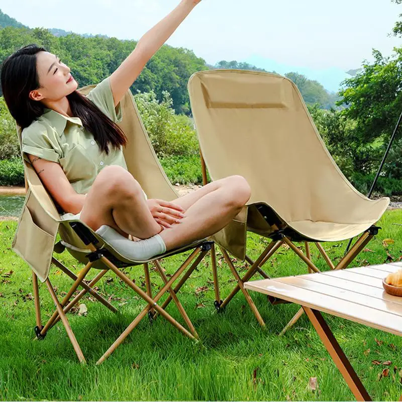 

Outdoor Folding Chair Portable Camping Chair Lightweight Foldable chair Load Bearing Fishing chair Leisure Beach Moon chairs