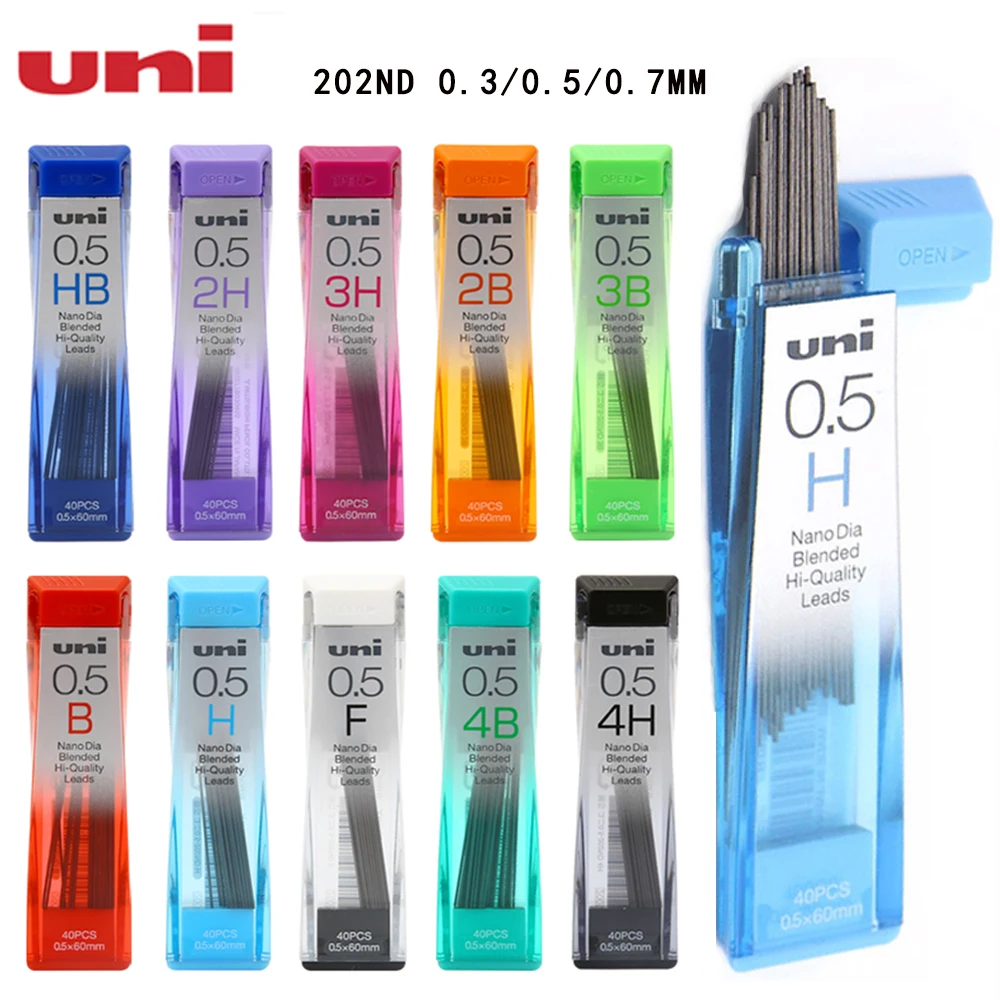 

3pcs Japan UNI Automatic Lead 202ND Various Concentration Thickness Color Packaging Activity Pen Universal Refill 0.3/0.5/0.7