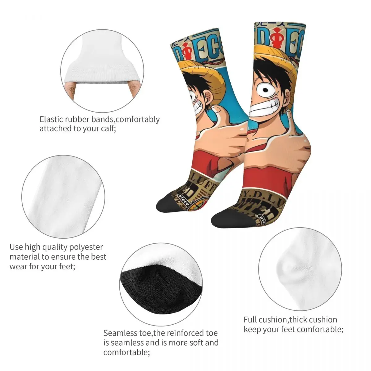 Japanese Anime Sock Gothic Stockings Men Warm Soft Cycling Socks Winter Design Non Slip Socks