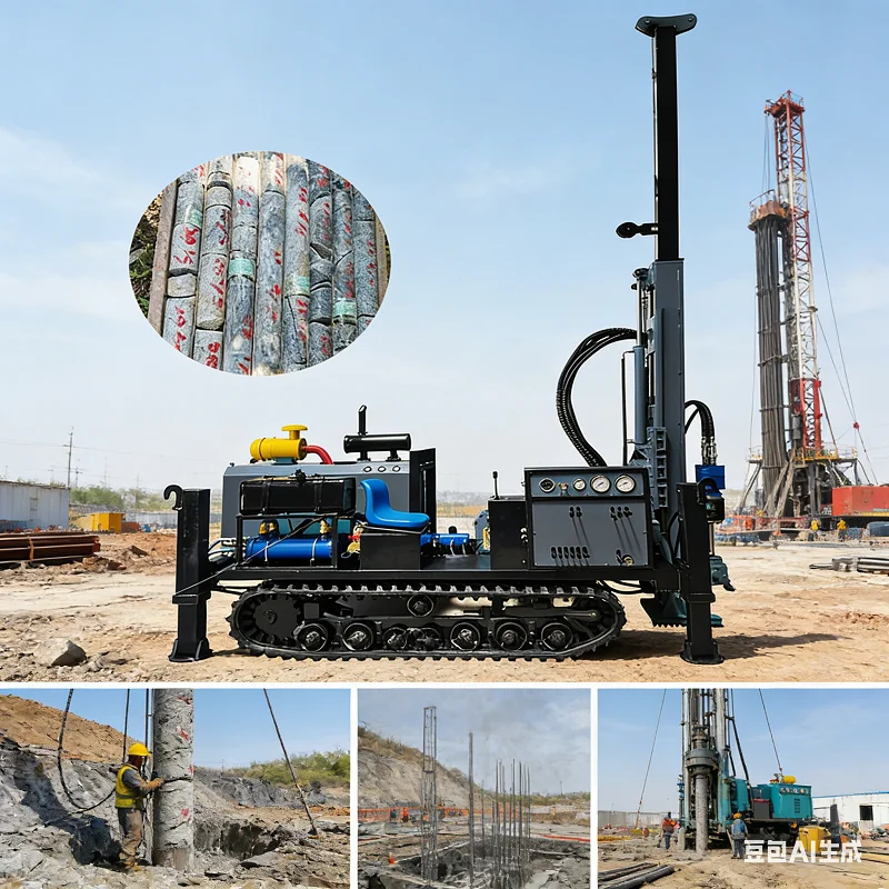 Customized Fully Hydraulic Core Drilling Rig Gold Core Drilling Rig Crawler Borehole Drilling Rig Mineral Core Sampling