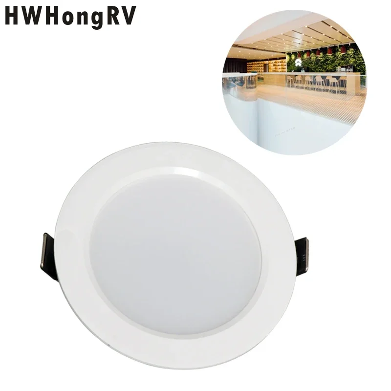 

4 PCS RV LED light 12V Voltage 3w power RV lighting yacht ceiling light white round straw hat light