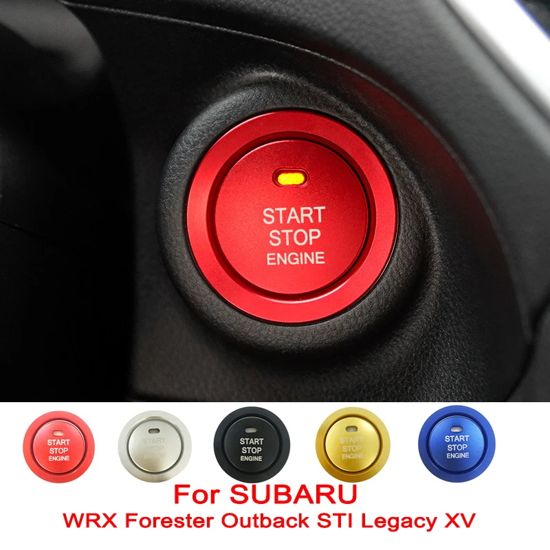 Interruptor de encendido embellecedor de arranque de un botón, pegatinas de coche para Subaru WRX Forester Outback STI Legacy XV, accesorios interiores de coche