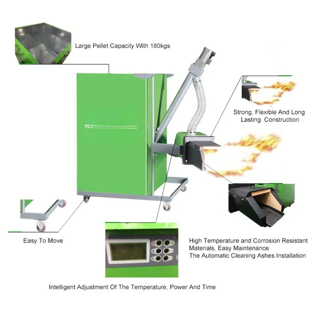 Новая прямая продажа с фабрики, доступная горелка для древесных гранул, экологически чистое нагревательное решение для экологически чистого домашнего использования