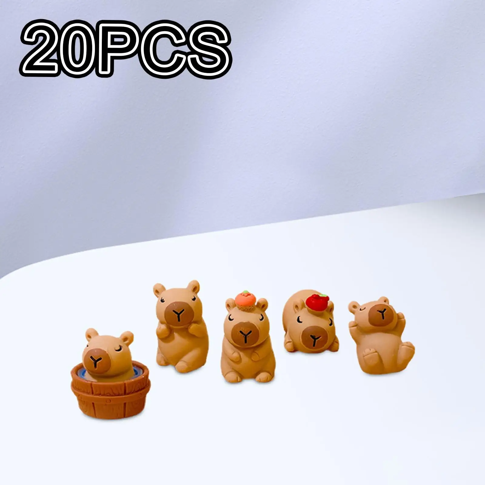 20 Pieces Resin Figurine Crafts Decoration Collection Capybara Statue for Hallway Office Bookshelf Table Centerpieces Indoor