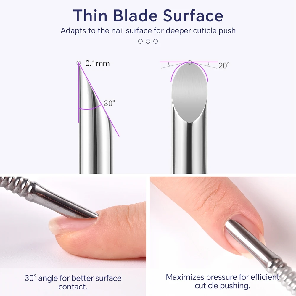 1 قطعة مزدوجة نهاية انتهازي للبشرة الفولاذ المقاوم للصدأ مسمار عمليات تجميل الأظافر مزيل مانيكير العصي مسمار أدوات الرسم بشرة الأظافر انتهازي