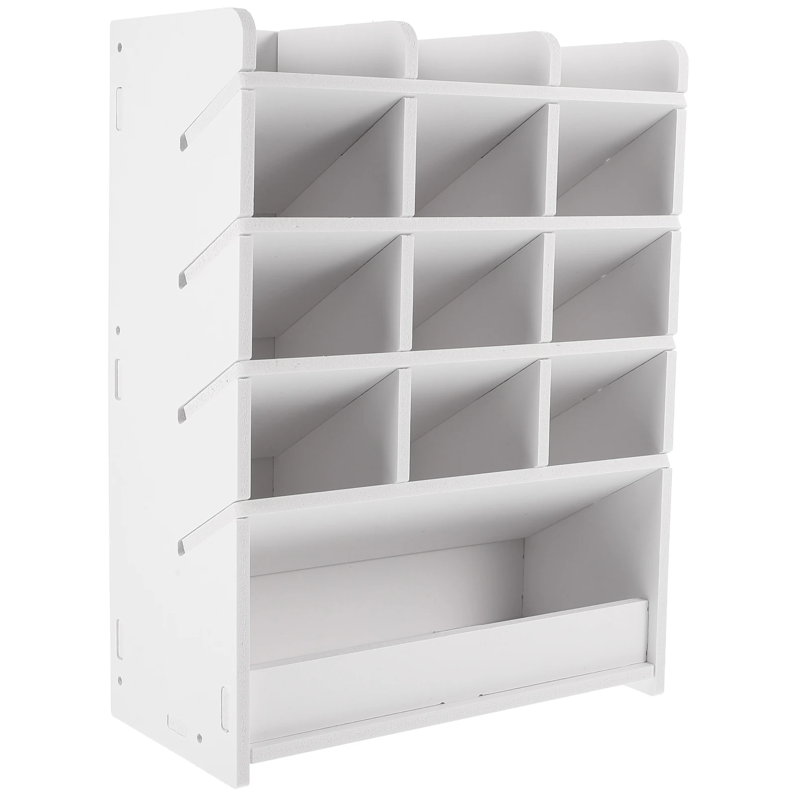 

Desk Organizer Strong Material White Study School Office Storage Box Pen Holder Stationery Rack Wooden Design Easy