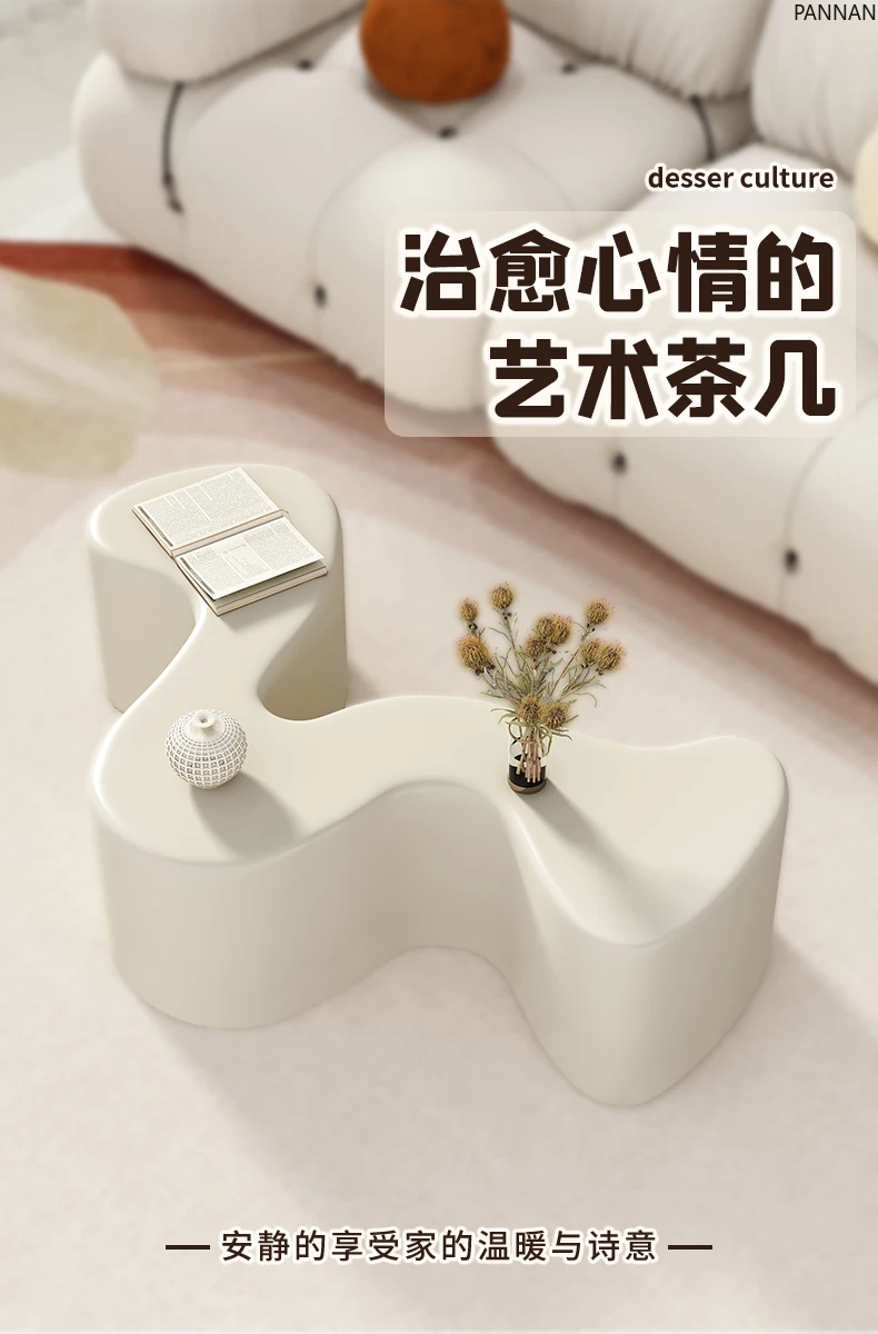 Coffee table Irregular shape Cream style Senior sense Designer Special shape Creative table