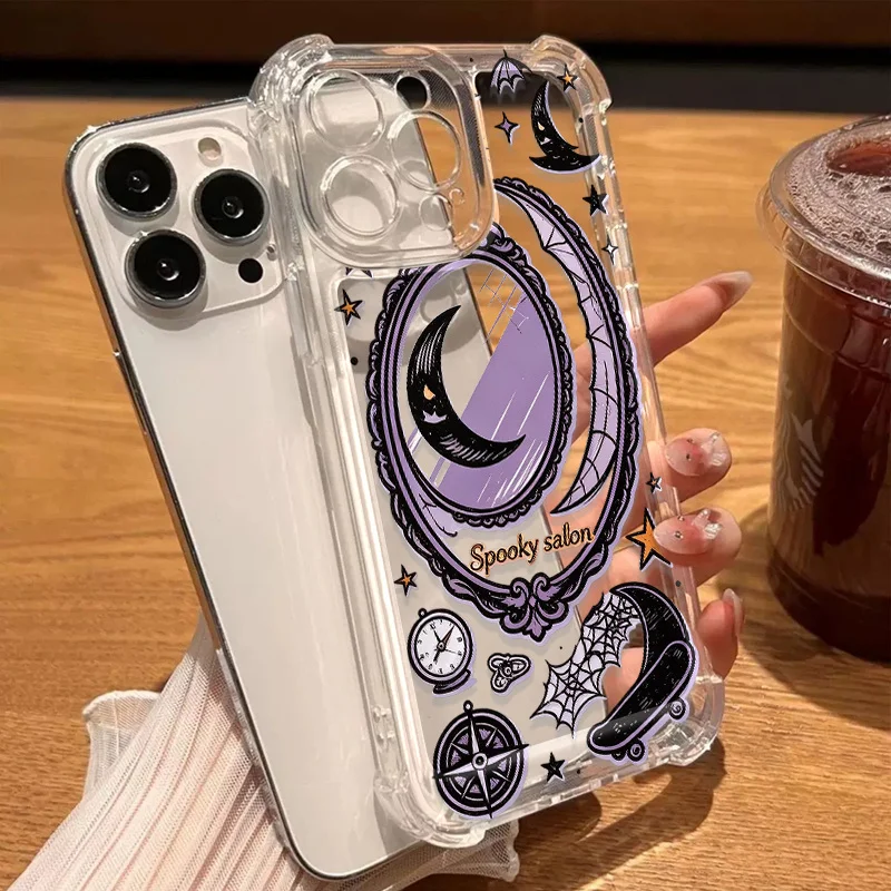Spooky Salon Korean Bumper Phone Case For Samsung Galaxy S24 S25 Plus S23 S26 Ultra A56 A55 A57 A37 A06 A17 A27 Shockproof Cover