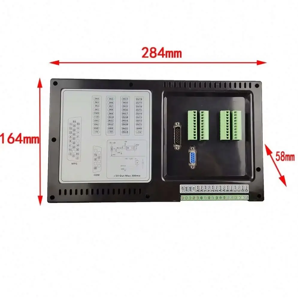 Controlador CNC Offline ANDUUK SMC5-5-N-N de 5 eixos/6 eixos, Sistema de Controle de Movimento de 500KHz com Roda Manual de Parada de Emergência