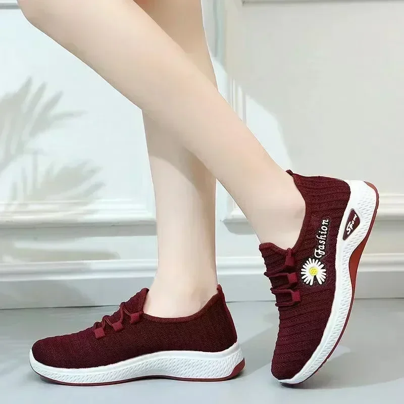 Adult sneakers, women's light running shoes, net shoes, comfortable soft soled sneakers, women's breathable casual single shoes