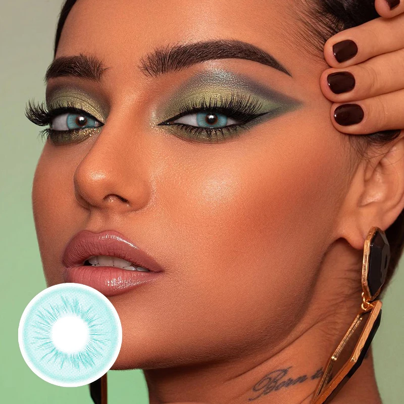 Bio-essence 1 Paar farbige Kontaktlinsen für Augenlinsen Pattaya Blue Kontaktlinsen Hochwertige natürliche Kontaktlinsen Jahres – Detail 22