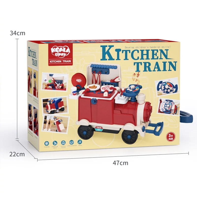 LazyChild Children\'s Play House Toy Set Boys And Girls Baby Car Two-in-one Children Can Sit And Slide Retro Small Train Toys