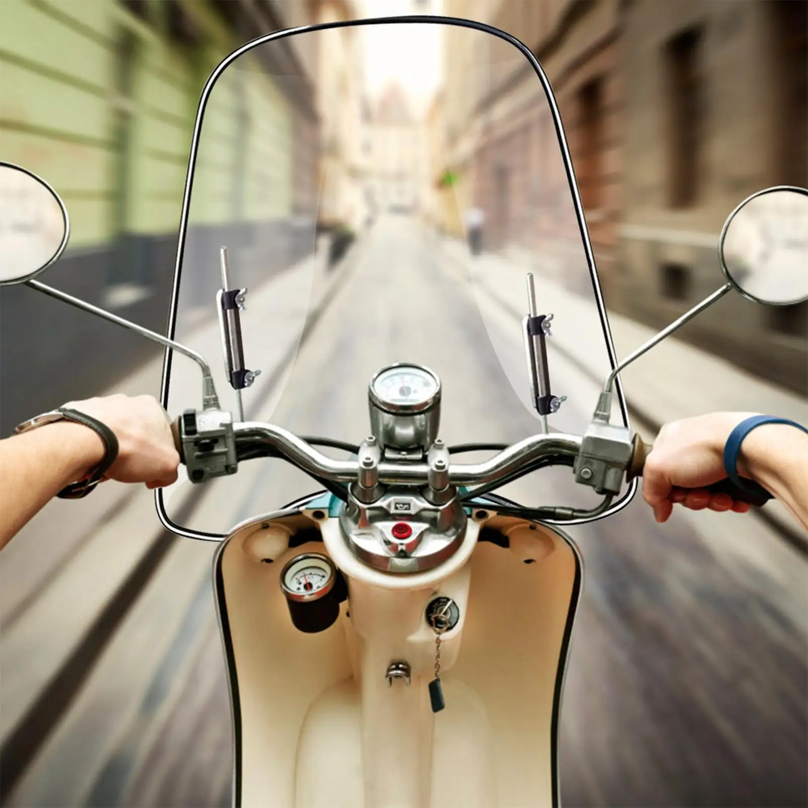 Motorcycle Windscreen Motorbike Scooter Transparent Curved Windshield Wind Proof Sand Proof Damper Motorcycle Accessories